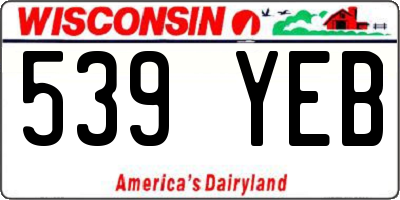 WI license plate 539YEB