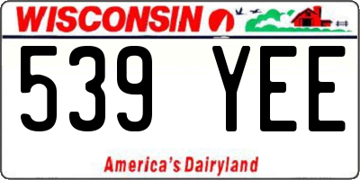 WI license plate 539YEE