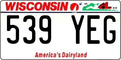 WI license plate 539YEG