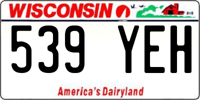 WI license plate 539YEH