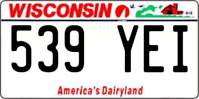 WI license plate 539YEI