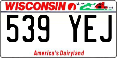 WI license plate 539YEJ