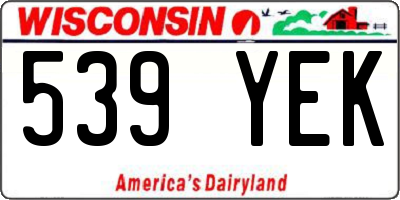 WI license plate 539YEK