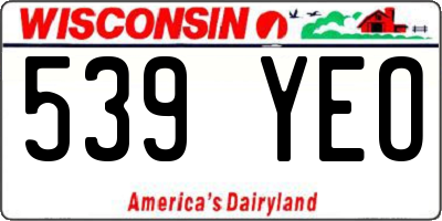 WI license plate 539YEO