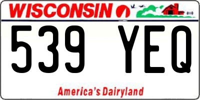 WI license plate 539YEQ