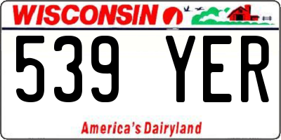 WI license plate 539YER