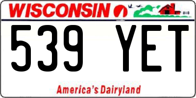 WI license plate 539YET