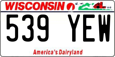WI license plate 539YEW