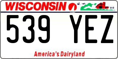WI license plate 539YEZ