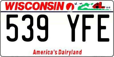 WI license plate 539YFE
