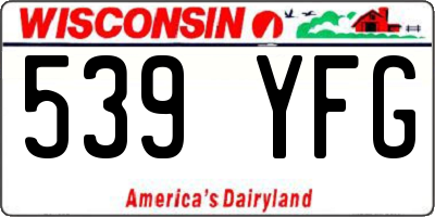 WI license plate 539YFG