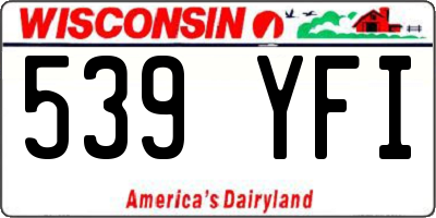 WI license plate 539YFI