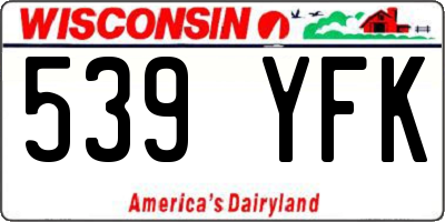 WI license plate 539YFK