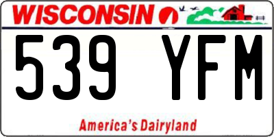 WI license plate 539YFM