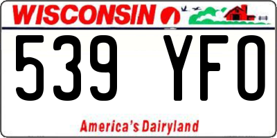 WI license plate 539YFO