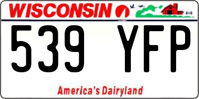 WI license plate 539YFP