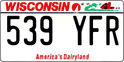 WI license plate 539YFR