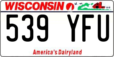 WI license plate 539YFU