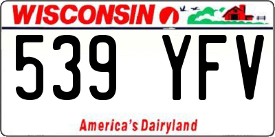 WI license plate 539YFV