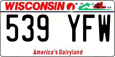 WI license plate 539YFW