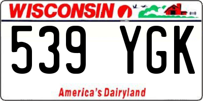 WI license plate 539YGK