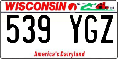 WI license plate 539YGZ