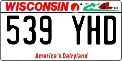 WI license plate 539YHD