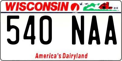 WI license plate 540NAA