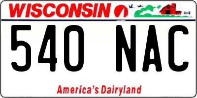 WI license plate 540NAC