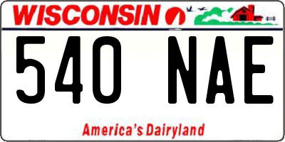 WI license plate 540NAE