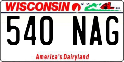 WI license plate 540NAG