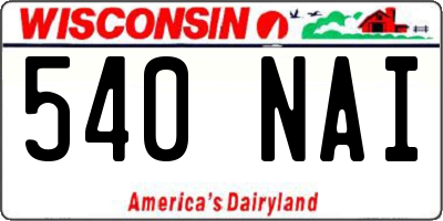 WI license plate 540NAI