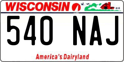 WI license plate 540NAJ