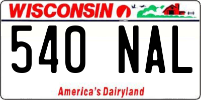 WI license plate 540NAL