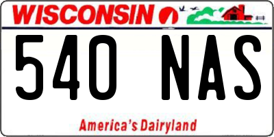 WI license plate 540NAS