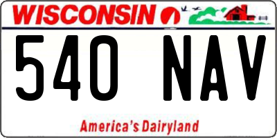 WI license plate 540NAV