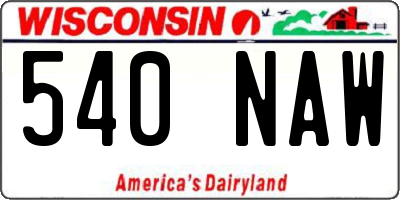 WI license plate 540NAW