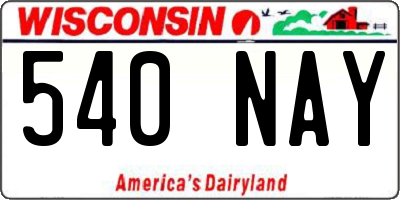 WI license plate 540NAY