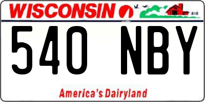 WI license plate 540NBY