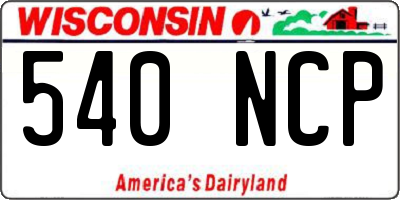 WI license plate 540NCP