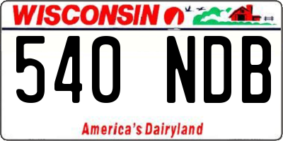 WI license plate 540NDB