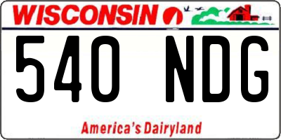 WI license plate 540NDG