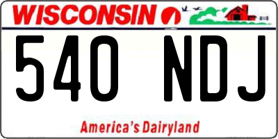 WI license plate 540NDJ