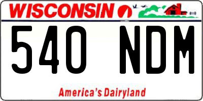 WI license plate 540NDM