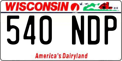 WI license plate 540NDP