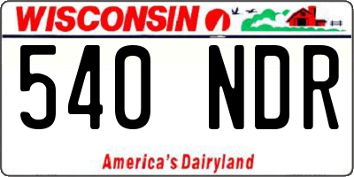 WI license plate 540NDR