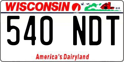 WI license plate 540NDT