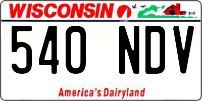 WI license plate 540NDV