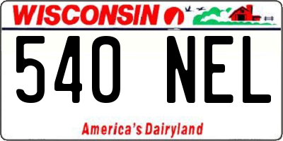 WI license plate 540NEL