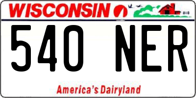 WI license plate 540NER